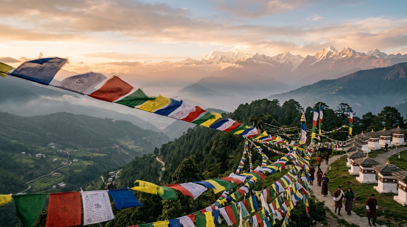 Some places ask you to slow down. Bhutan insists on it.